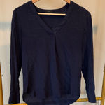 J.Crew Silk navy blue V-Neck Blouse Photo 0