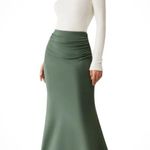 NWT OGL Move Mermaid Maxi Skirt Olive Womens Med Knit Jersey Everyday Stretch Green Photo 0