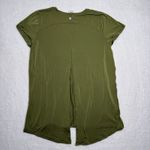 Lululemon Womens Open Up Tie Back Tee Size 6 Green Olive Modal Athleisure Gym Photo 2
