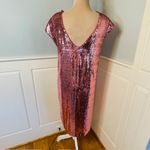 Maeve by Anthropologie Pink Sequin Kara Popover Midi Dress Small Photo 4