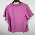 Denim & Co Top 1X Pink Collared Knit Cotton Y2K Preppy Retro Academia Cottage Photo 5