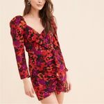Saylor  Alouette Red Floral Mini‎ Dress Women's Size XS Puff Sleeve Poppy Print Photo 1