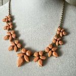 J.Crew  Peach Floral  Fashion Statement Necklace Photo 0