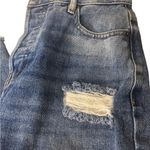 PacSun Size 25 Blue Distressed High Waisted Straight Leg Crop Jeans Raw Hem Photo 10