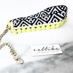 Ettika  Life of the Party Choker Necklace Black and White, Yellow Pom Poms Photo 3