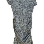 Sundry  Anthropologie Gray Leopard Print Ruched Midi Dress Size 1 (US Small) Photo 5