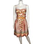 Max and Cleo  Satin Floral Sweetheart Neckline A Line Pleated Dress Size 4 Photo 1