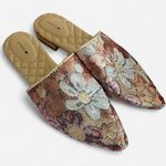 Birdies The Dove Pink Petal Floral Sequin Pointed Toe Mules Flats in Size 10.5 Photo 0