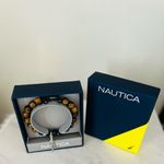Nautica  Tiger Eye Beaded Feather Charm Bracelet, Uni‎ Sex, Brown/Black, NWT Photo 13