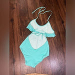 Victoria's Secret  Flounce Halter One Piece Swimsuit Backless Cut Out Sides Sz S Photo 1