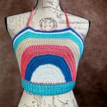 Olivaceous Rainbow Crochet Crop Top Multi size M Photo 3