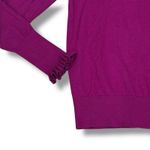 Boden Size 10 M/L Barbie Pink Ruffle Trim Wool + Cotton Pullover Sweater K0041 Size L Photo 4