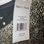 Rebecca Malone  Women’s Gold and Black Shimmer Sheen Stretchy Blouse Sz M Photo 5
