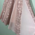 Gianni Bini  0 pink lace inset chiffon sleeveless midi dress belt bridesmaid Photo 5