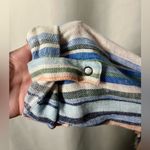 Caslon Linen Blue and Coral Striped Boyfriend Blazer XS Photo 10