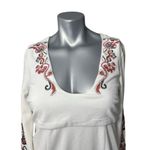 Free People  Dress Floral Bell Sleeve Ivory 4 Hippie Folk Flare Embroidered Fairy Photo 2