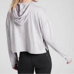 Athleta Uptempo Crop Hoodie Heather Gray Size Medium Lightweight Pullover Photo 1