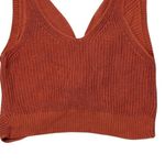 Lulus Knit Crop Top Rust Orange Sleeveless V Neck Twist Back Casual Medium Photo 5