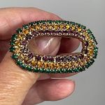 Vintage Musi bejeweled dress clip. Green Photo 0