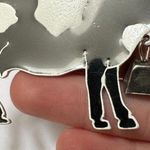 Black & White Farm Animal Dairy Cow Enamel Meta Brooch Pin Photo 2