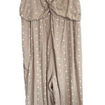 Old Navy  polka dot linen jumpsuit cream & white wide leg cropped feminine Photo 0