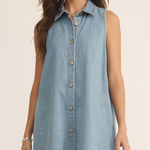 Z Supply  NEW LIGHT DENIM MINI DRESS Large Photo 0