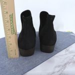 Lucky Brand Baley Black Suede Perforated V Cut Ankle Boots 12M Chop Out Boho Photo 5