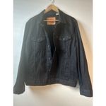 Men's Authentic Levi's Trucker Black Denim Button Jean Jacket Size Large Photo 10