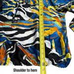 Alberto Makali  Safari Tribal Animal Print Kimono Blouse Swim Coverup Size M Photo 11