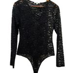 Acemi FULL LACE BODYSUIT Black Thong Style Sz L Snap Crotch Long Sleeve NEW Photo 0