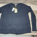Joie ‎ Yasmine Blue V-Neck Waffle Knit Long Sleeve Top Size S New Made in USA Photo 0