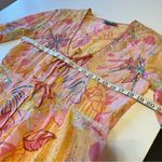 LeTarte embelished tropical swim cover cardigan top, cotton, pastel colors, S/M Size M Photo 4