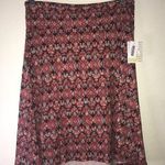 LuLaRoe Skirt Azure Skirt in LEGGINGS MATERIAL Aztec Pattern Sz 3X NWT Red Black Photo 0