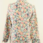 Vintage 80s Devon Floral Button Up Shirt Tie Long Sleeve Multi Size 12 Photo 2