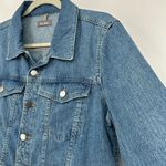 DL1961  Maddox Denim Trucker Jacket Button Front Pockets Medium Wash Size L Photo 3