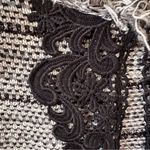 Chico's Chico’s Fringe Lace Wool Blend Cardigan Jacket Size 2 L Black & White Office Photo 3