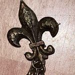 Antique Victorian Golden Cloak/Cape Chain Chatelaine Fleur De Le Crown Brooch Gold Photo 6