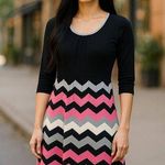 Milly of New York Sparkle Zig Zag Dress Black Size M Photo 1