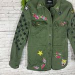 William Rast  Olive Green Fatigue Floral Embroidered Patch Cargo Jackete Photo 1