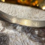 24K Gold Plated Bangle Bracelet White‎ Ivory Leather Italy Vintage Photo 6