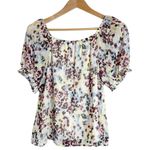 Banana Republic Factory Puff Short Sleeve Multicolor Abstract Print Blouse sz S Photo 1