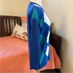 Pendleton Vintage  Sophisticates Blue Argyle Button Cardigan Size Small Photo 4