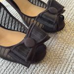 Lulu Townsend  Black Mesh Bow Pointed Toe Ankle Strap High Heels Sz 8 Photo 8