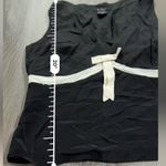 ECI  New York 100% Silk Black & White Bow Front Sleeveless Top Size 4 Photo 4