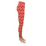 LuLaRoe Red Geo Print High Waist Leggings Photo 4
