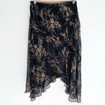 Adrianna Papell 100% Silk Asymmetrical Floral Skirt Whimsigoth Fairygrunge Sz 12 Photo 2
