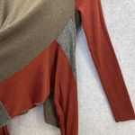 Soft Surroundings  Cardigan Asymmetrical High Low Red Brown Gray Wool Photo 2