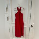 Likely Avie Gathered‑Neck Side‑Slit Midi Dress Red M NWT Halter Column Dress Photo 2