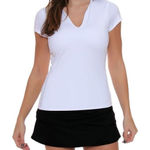 Lucky in Love Core Double Front White Tennis Tee Size XS Photo 0