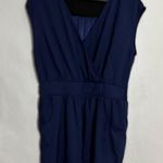 Francesca's Hawks Brand Blue Sleeveless Romper with Pockets Size Large Photo 1